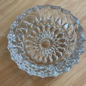 VTG Mid-Century Heavy Pressed Glass Starburst Ashtray - 6"